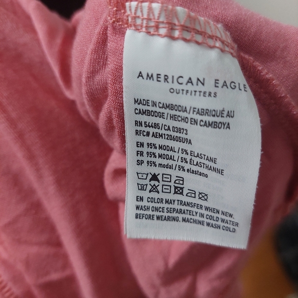 American Eagle Outfitters Women's Pink V-Neck Top Soft & Sexy Oversized - Picture 7 of 7